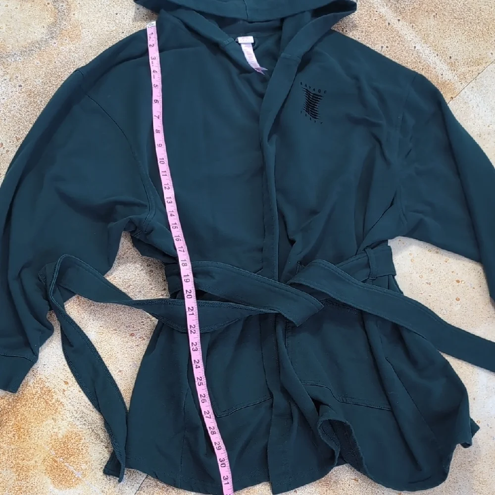 Savage X Fenty | Forest Green Cotton Hooded Robe Size XL - Picture 6 of 12